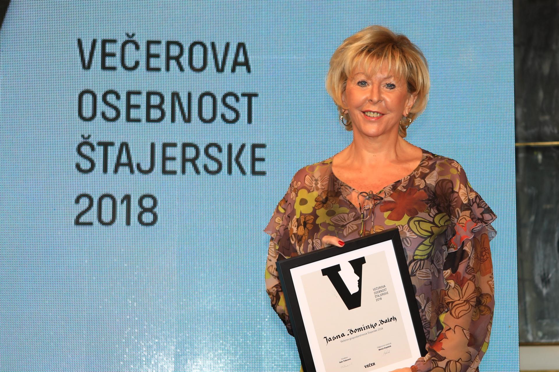 Direktorica DOBE Večerova gospodarstvenica Štajerske 2018 